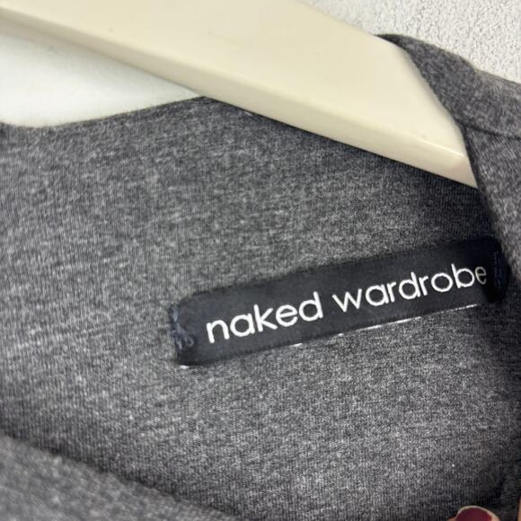 Naked Wardrobe Jumpsuit Catsuit Long Sleeve Front Cutout Gray S - Picture 3 of 4